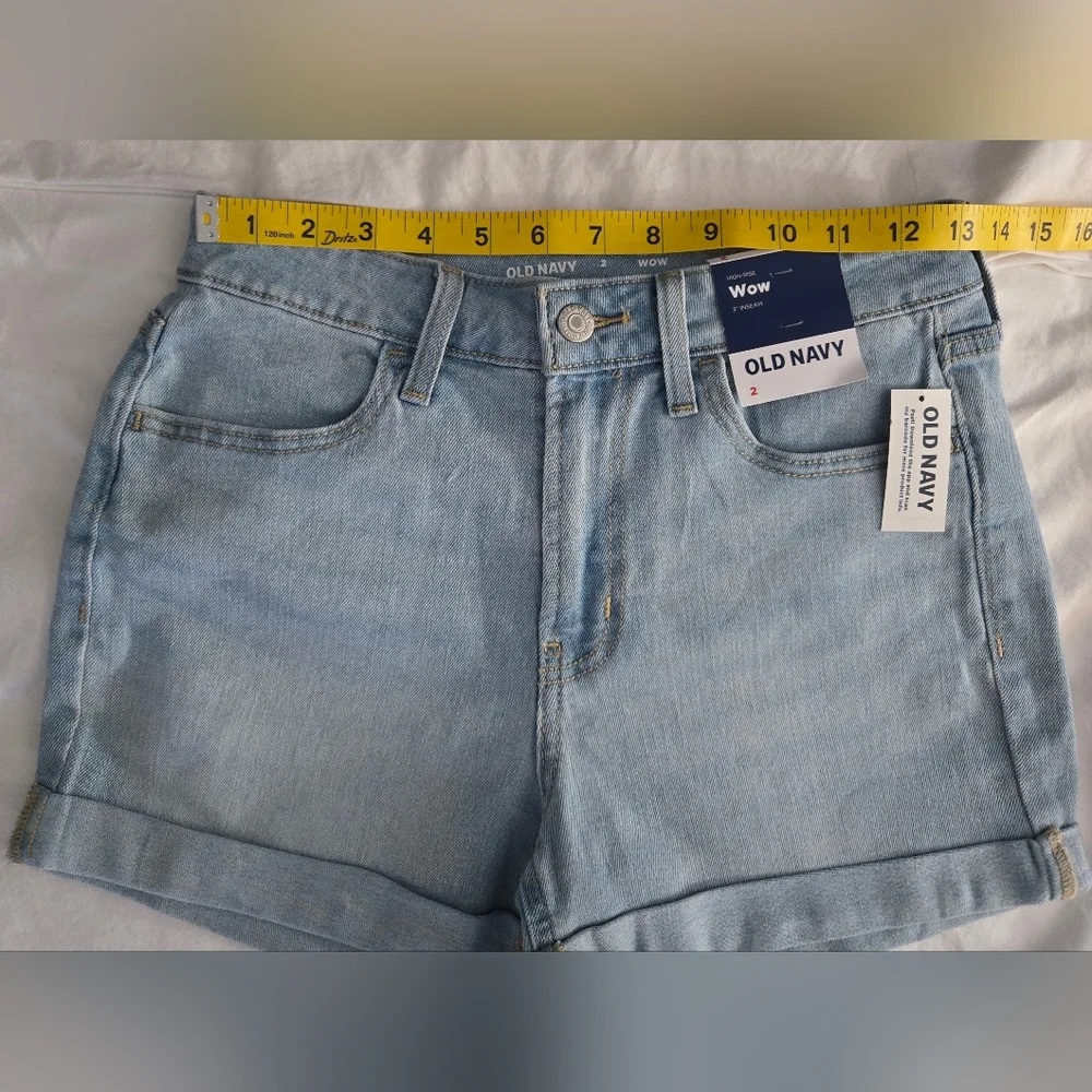 Old Navy Wow Shorts Nwt High Rise Cuffed 3" Inseam Stretch Sz 2 - Picture 5 of 8